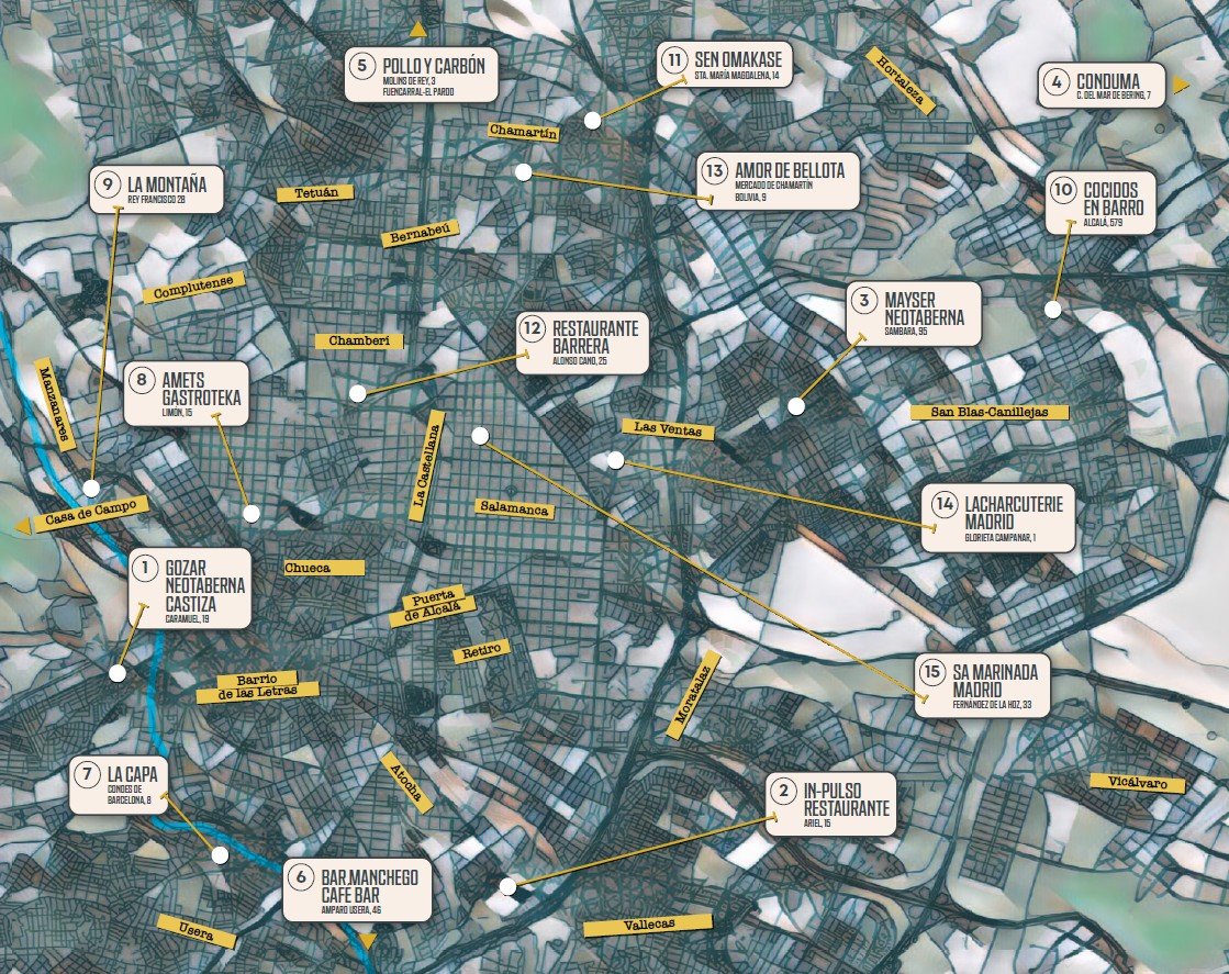 mapa gastronómico de Madrid
